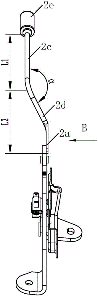 "Z" shaped automotive handbrake lever against stuck unlock and cracked handle