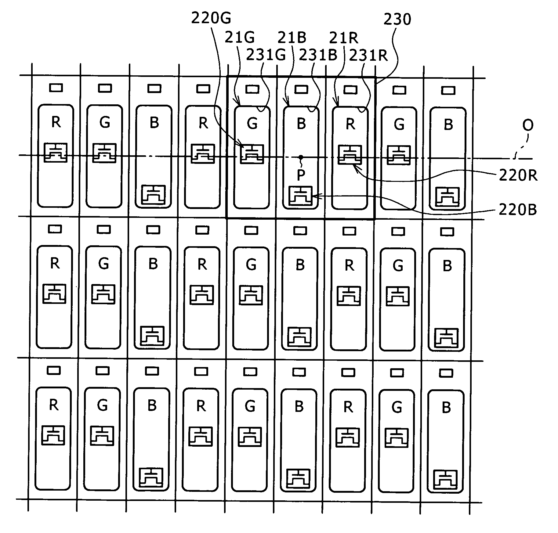 Display device, method of laying out light emitting elements, and electronic device