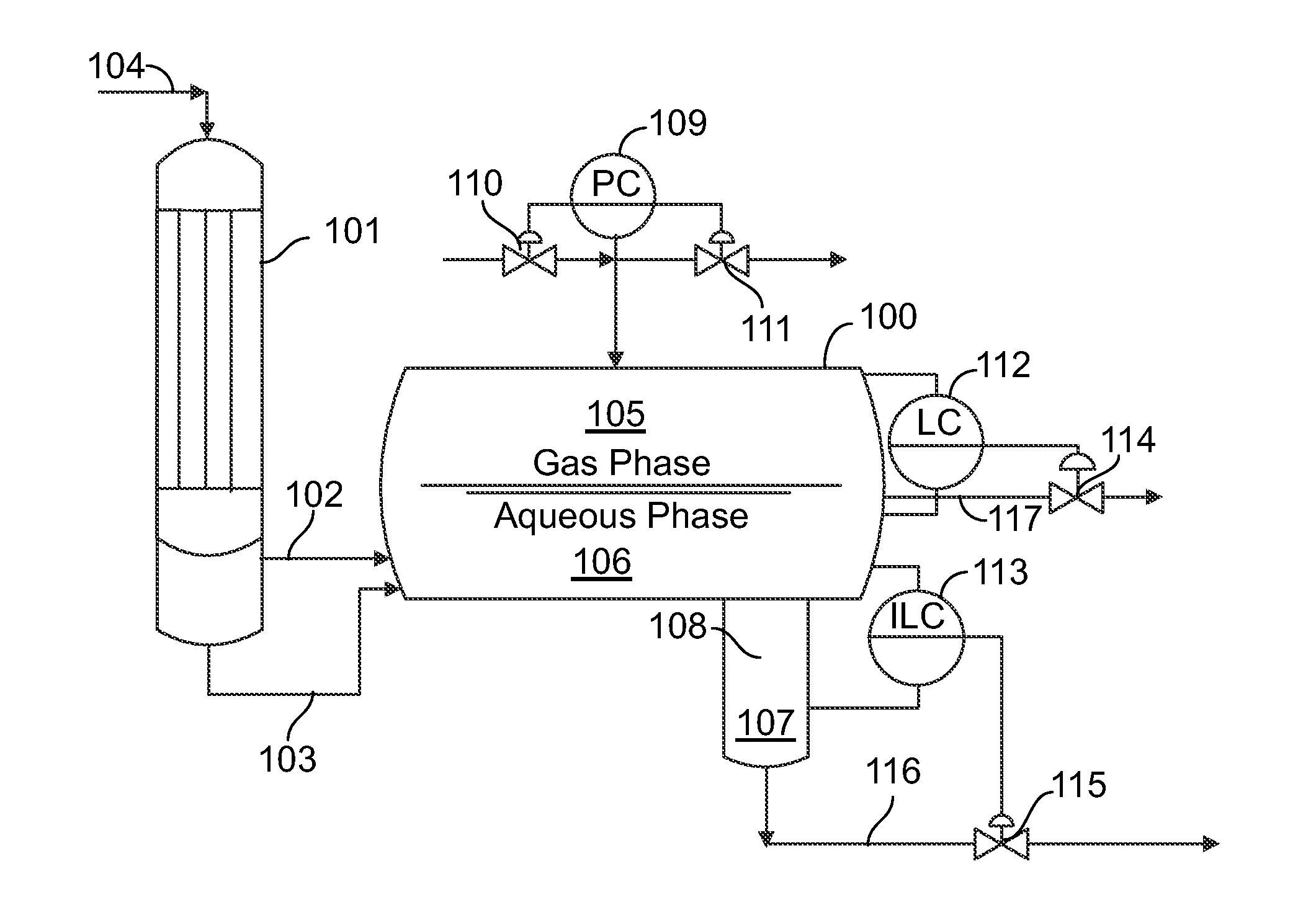 Three phase sulfur separation system with interface control
