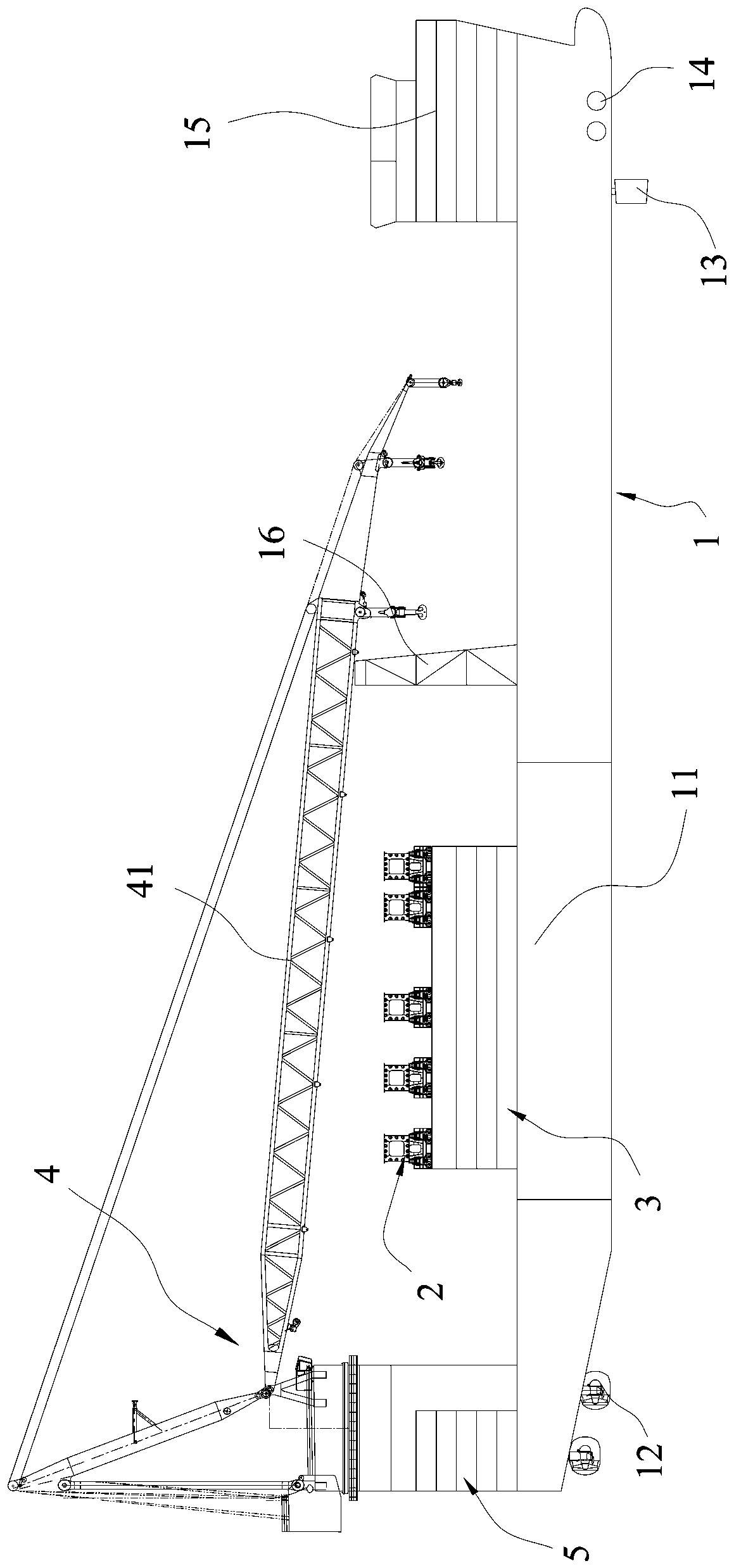 Crane ship and hoisting operation method