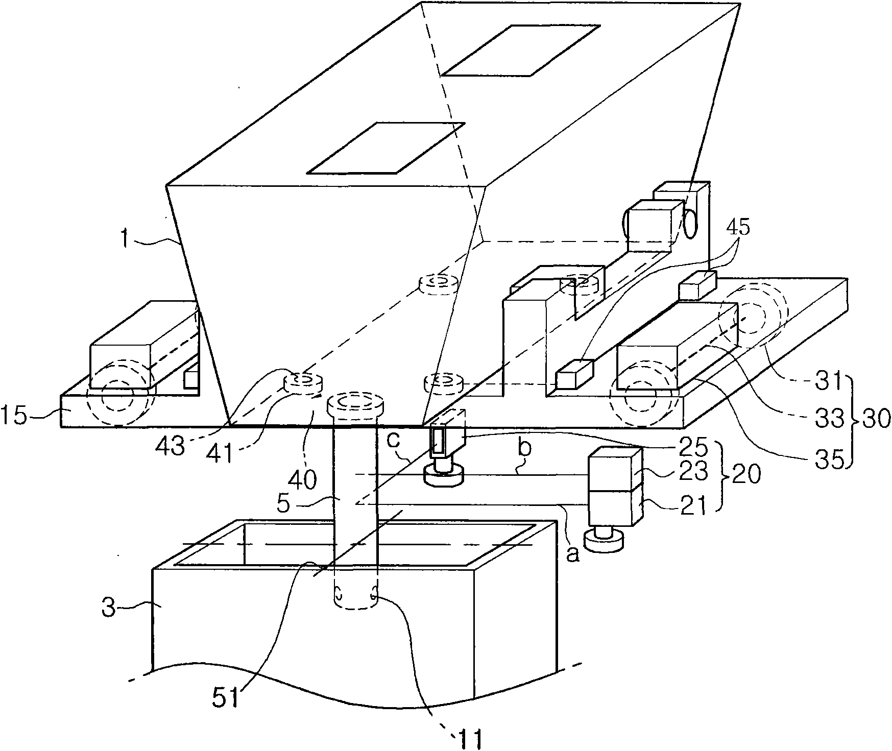 Submerged-entry nozzle centring device