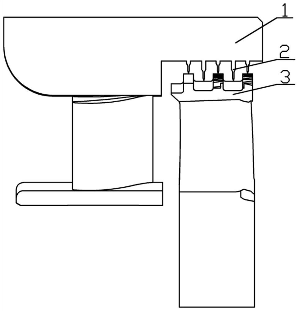 A sealing structure for impeller blade tip of impeller machinery