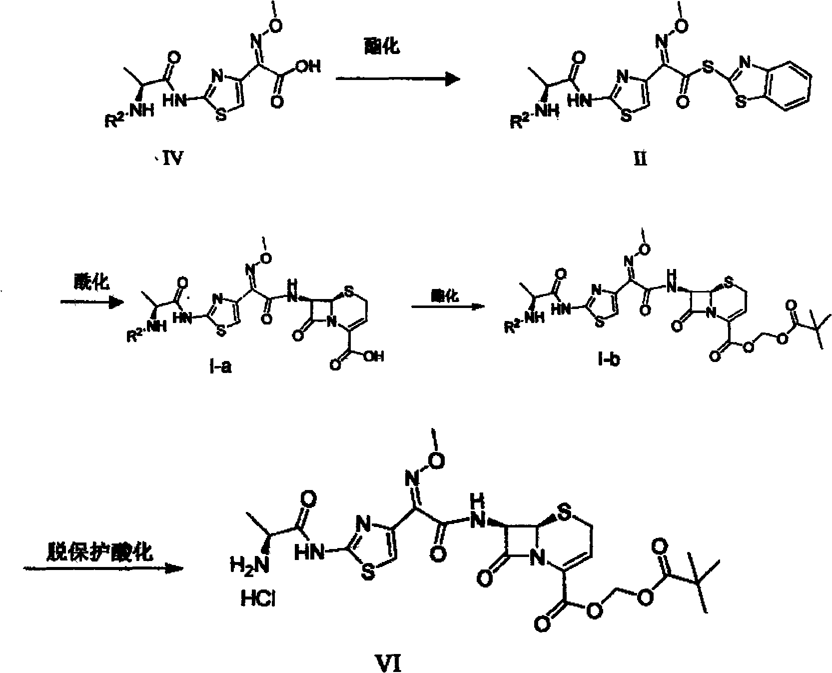 HCL ceftizoxime alapivoxil synthesizing process