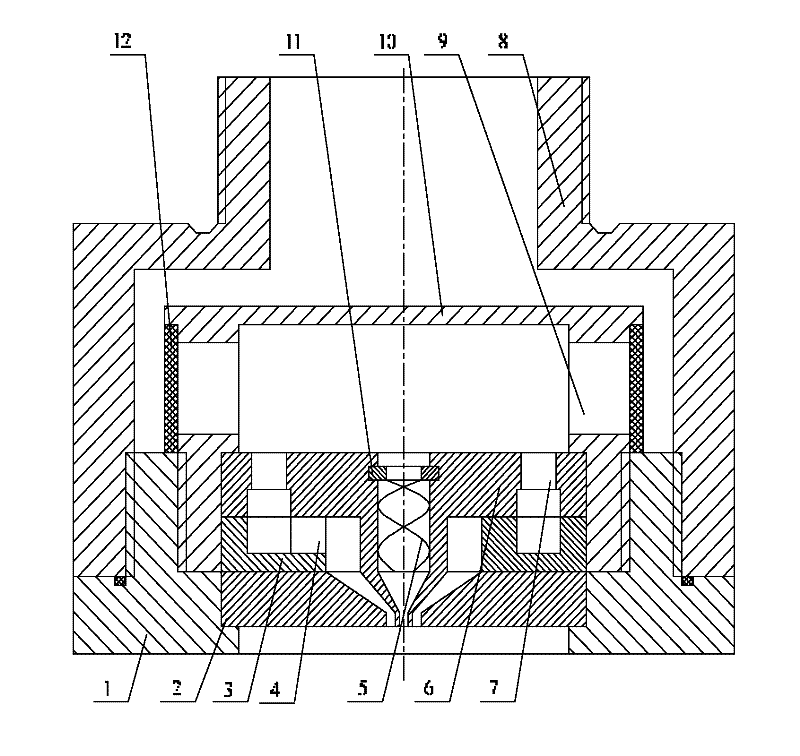 High-pressure direct injection type double-layer fine mist spray head