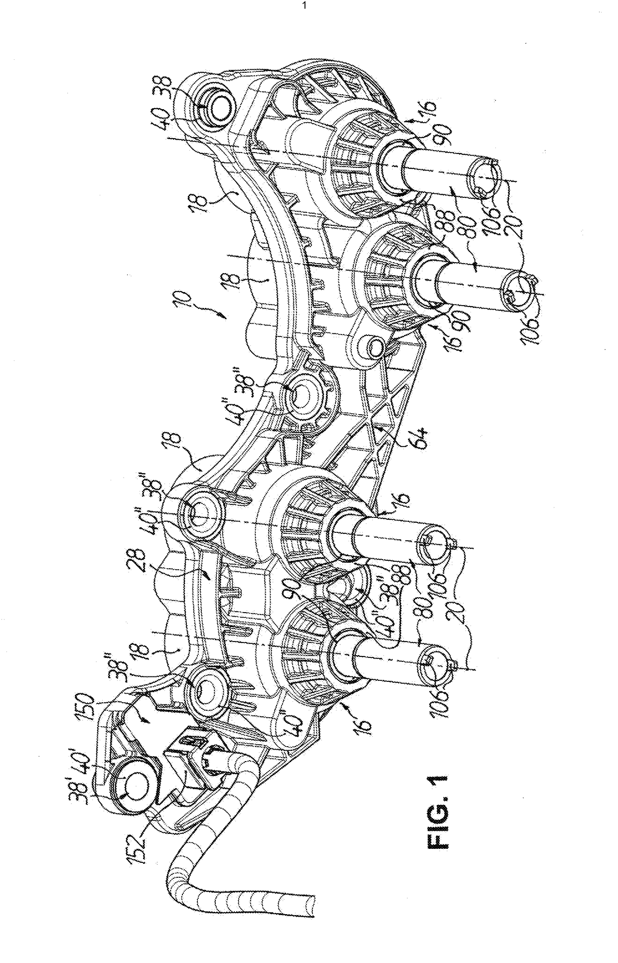 Hydraulic actuating device for actuation of setting elements in a motor vehicle transmission