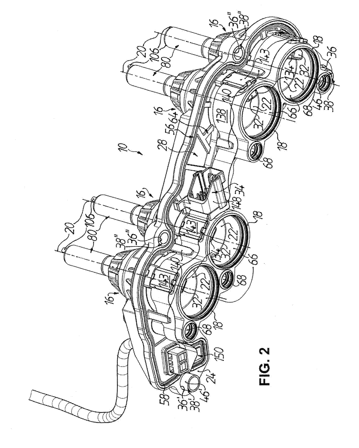 Hydraulic actuating device for actuation of setting elements in a motor vehicle transmission