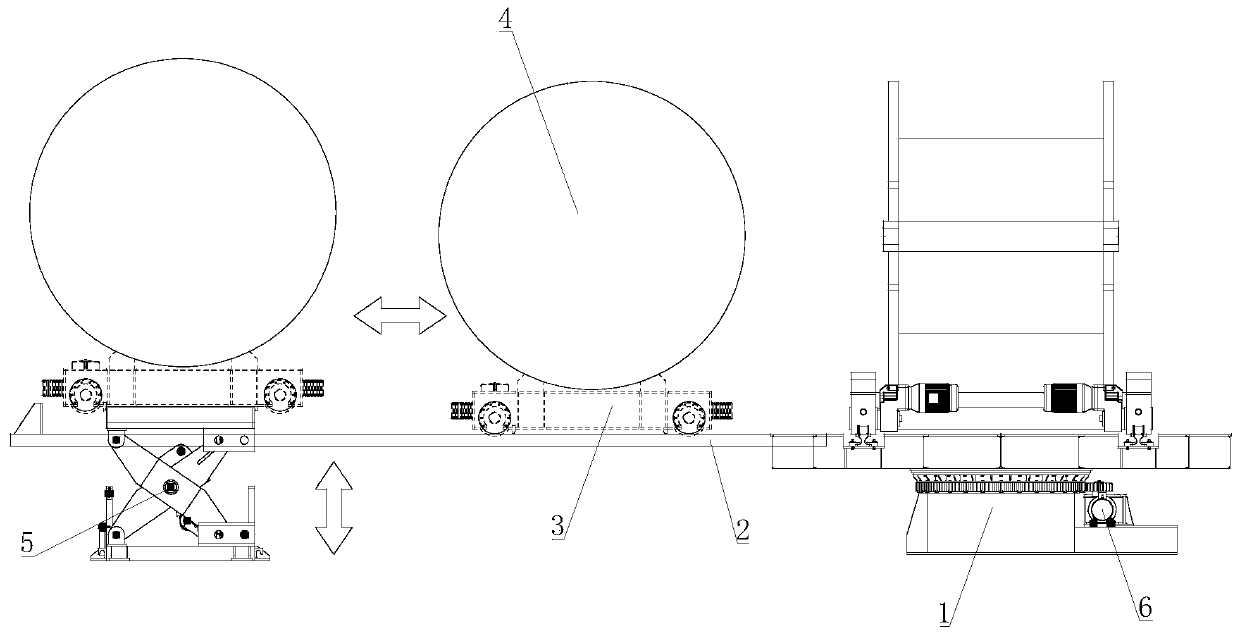 Intelligent rail car tray feeding device and working method thereof