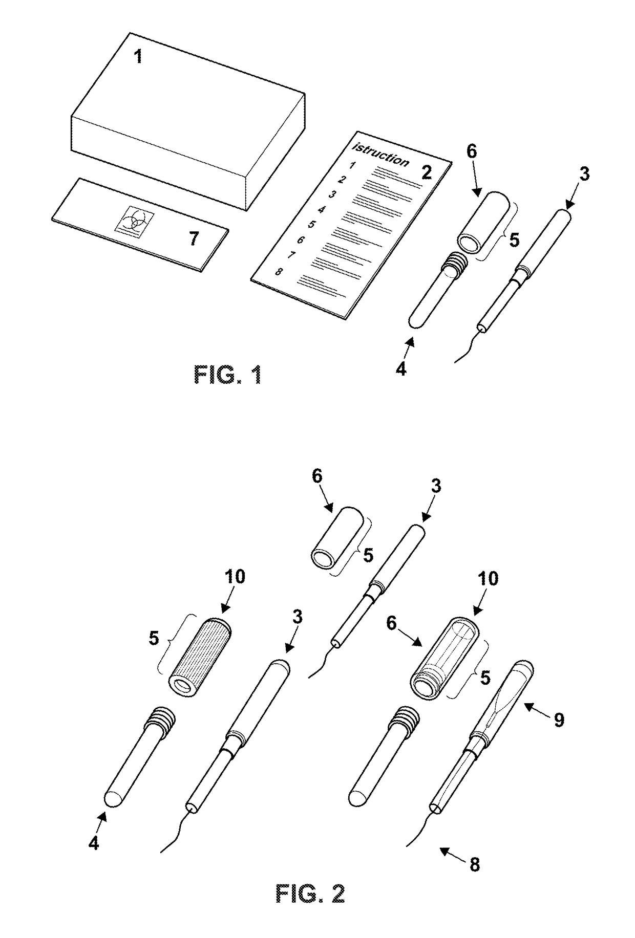 Self-collection device and kit for collecting cervical and vaginal cells