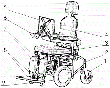 Lower limb rehabilitation training system based on multi-position electric wheelchair