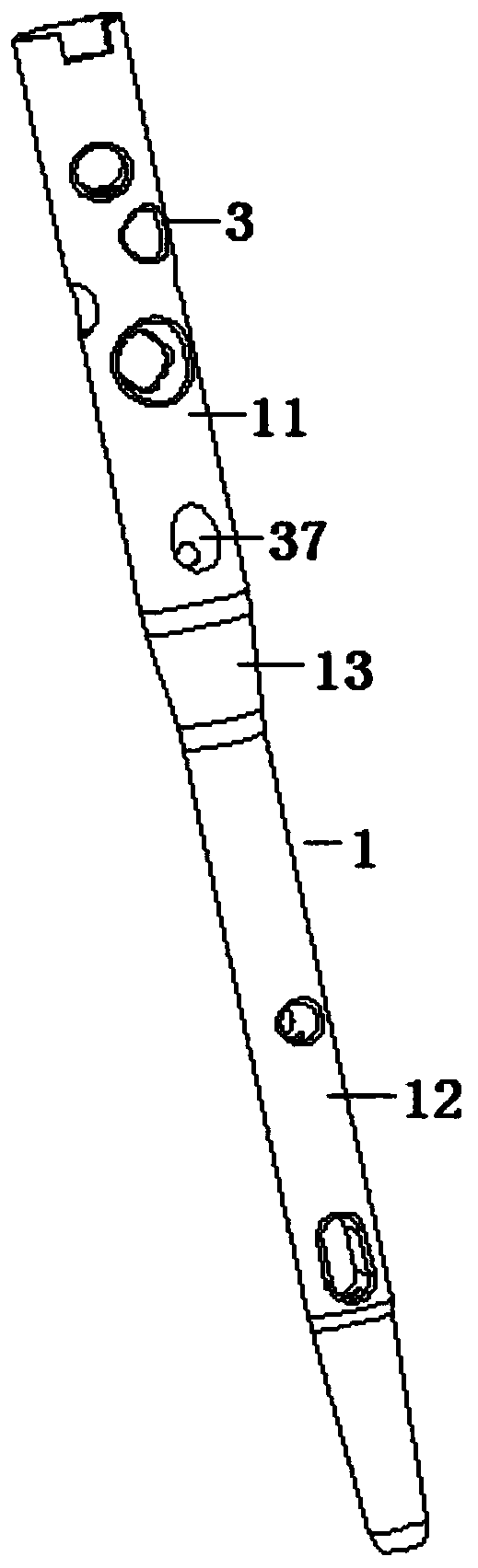 Multi-angle locking and fixing humerus straight type interlocking intramedullary pin