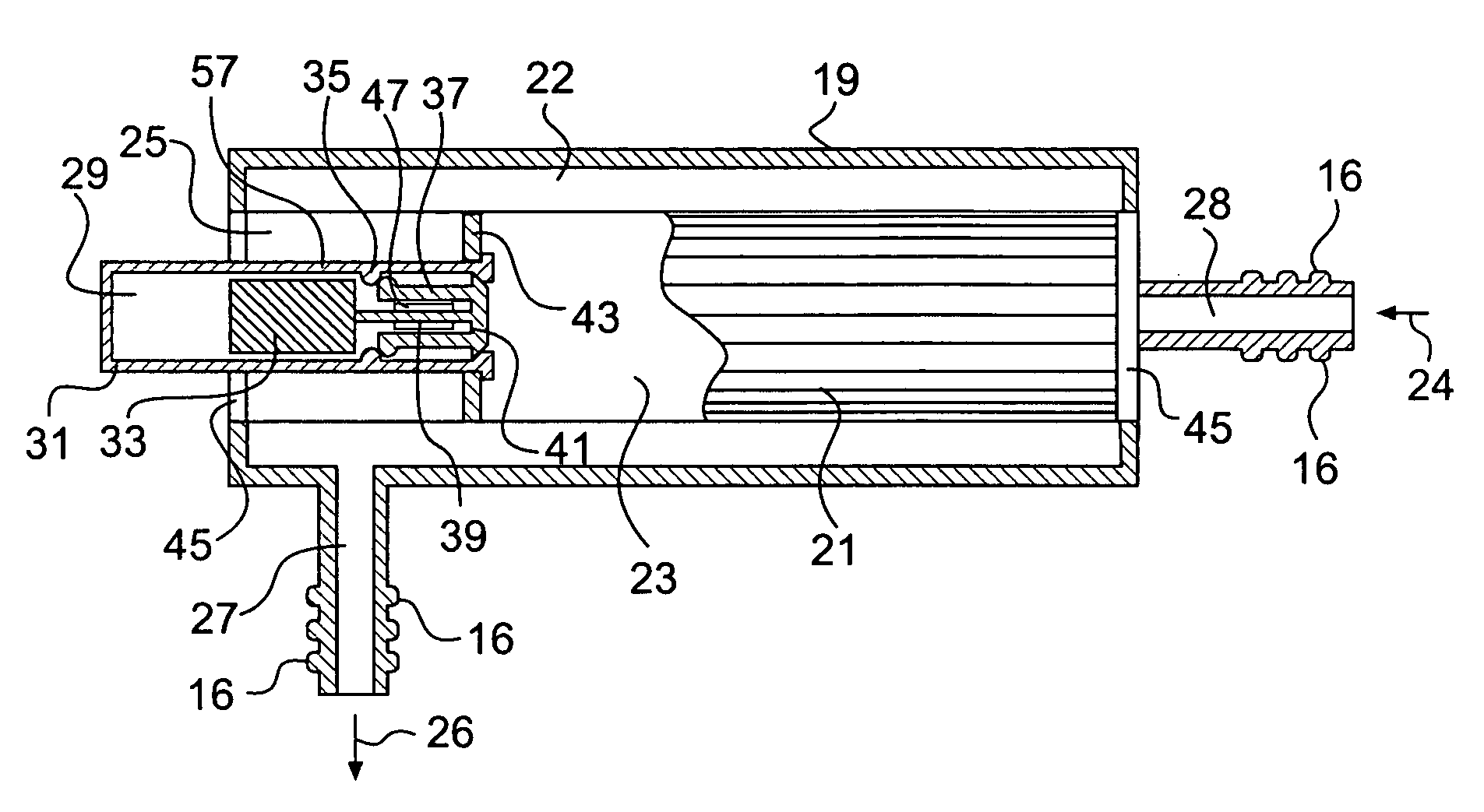 Fuel filter with valve indicator