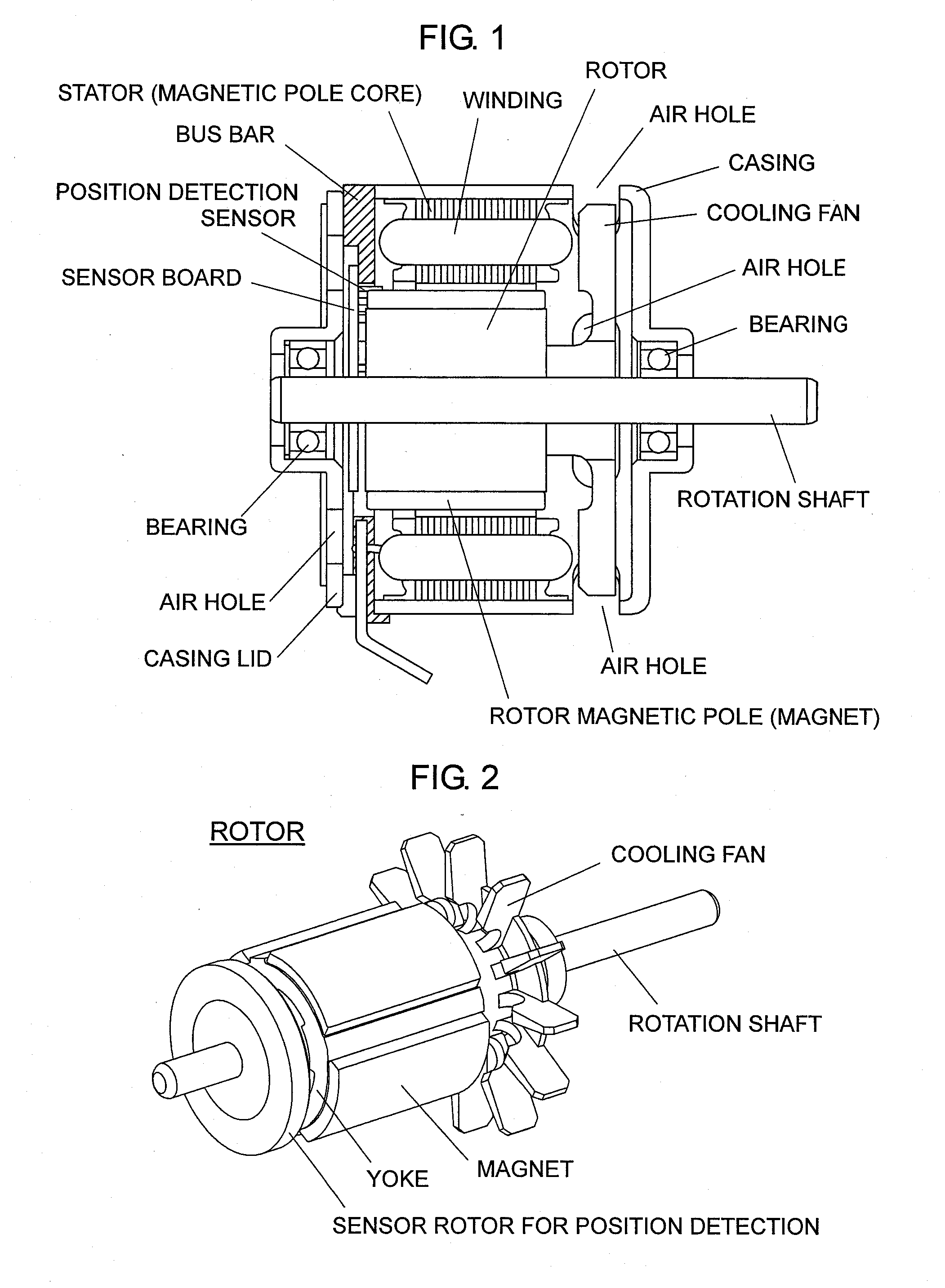 Inner-rotor-type brushless motor having built-in bus bar