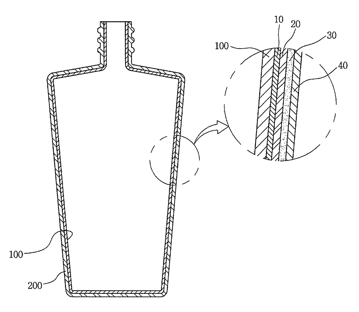 Cosmetic protective film using surlyn resin, method for manufacturing same, and cosmetic container manufactured using same