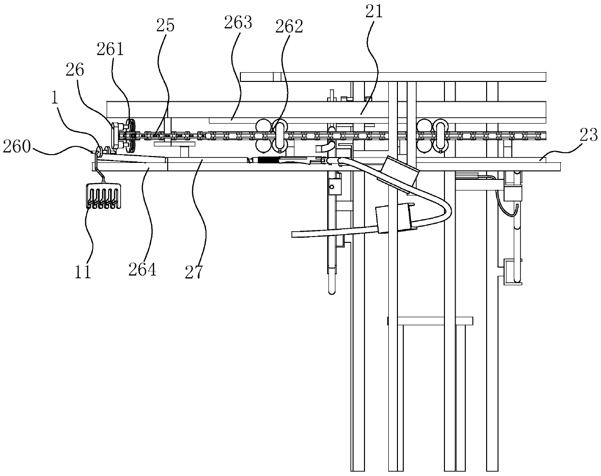 Clothing hanging conveying system
