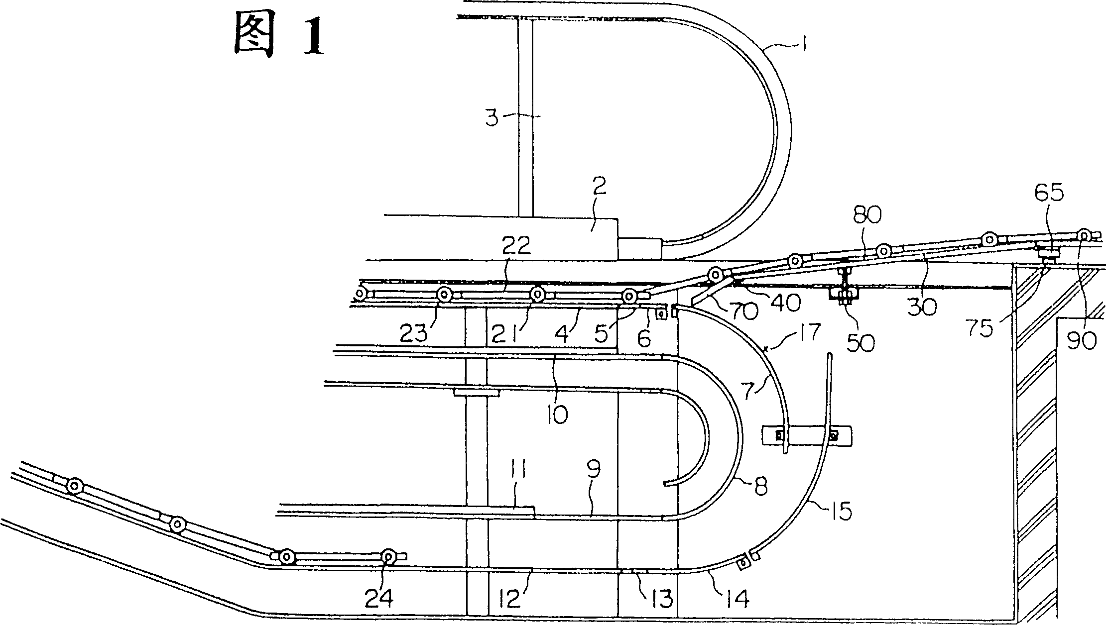 Method for changing connecting component part of steps escalator and apparatus for guiding it out of rail