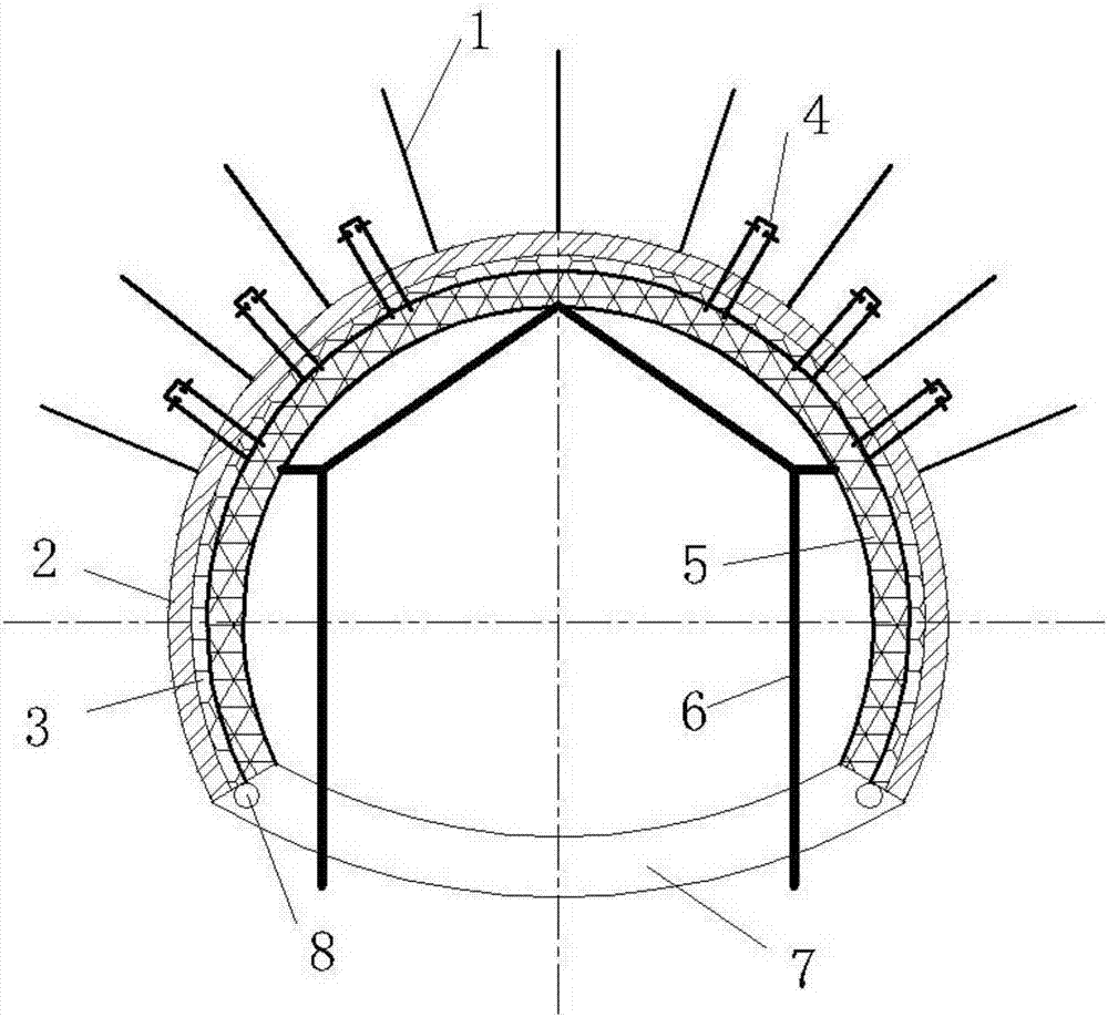 Tunnel opening surrounding rock anti-collapsing device and construction method