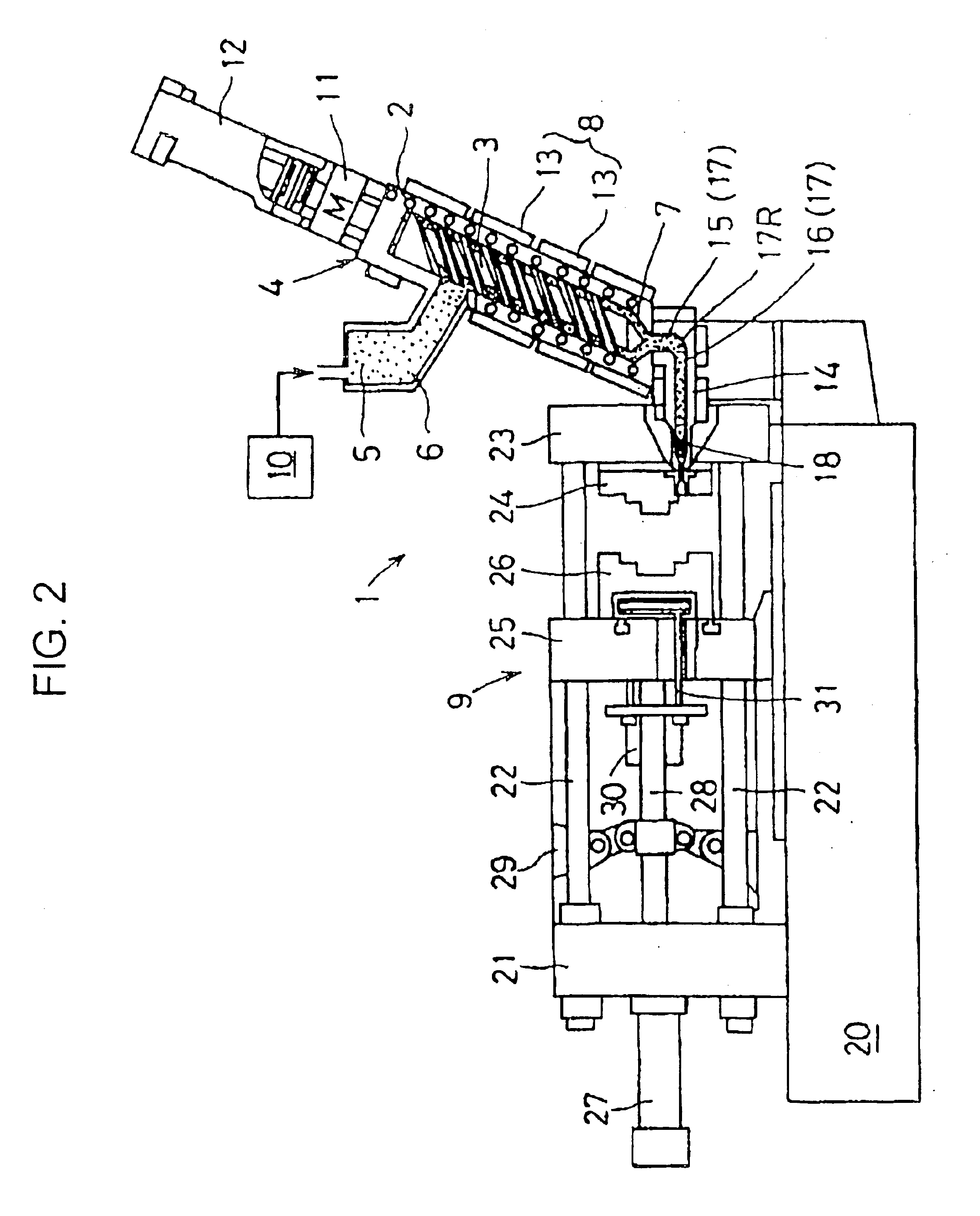 Method and apparatus for injection molding light metal alloy