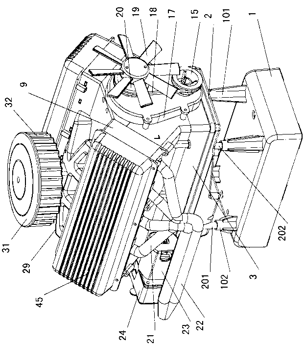 Plastic assembled engine model