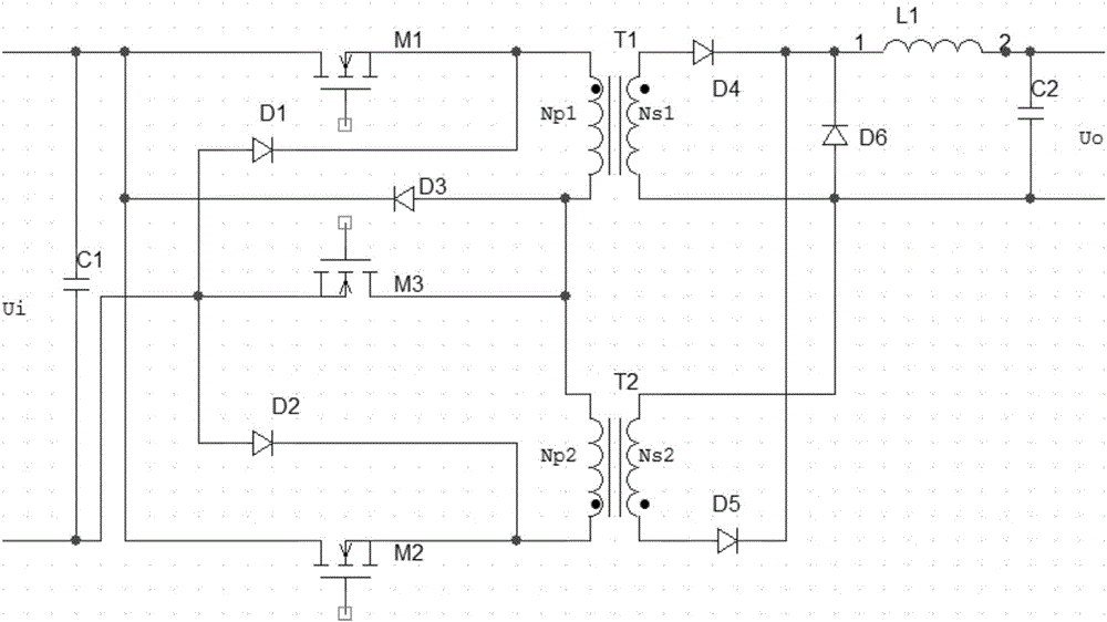 DC/DC converter topology circuit for high voltage switching power supply