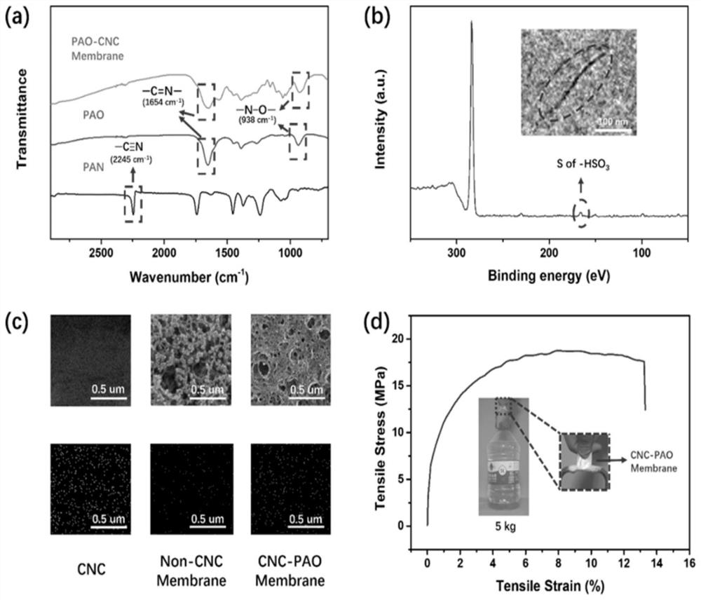 Antibacterial high-strength ultrathin composite membrane material, preparation method thereof, and application of material in uranium enrichment in uranium-containing wastewater or seawater