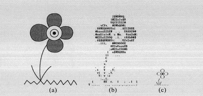 Method and apparatus for generating structure-based ascii pictures