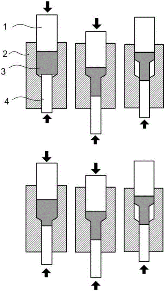 Ball grinding-diameter shrinkage reciprocating extruding method for circular curing of waste titanium chips