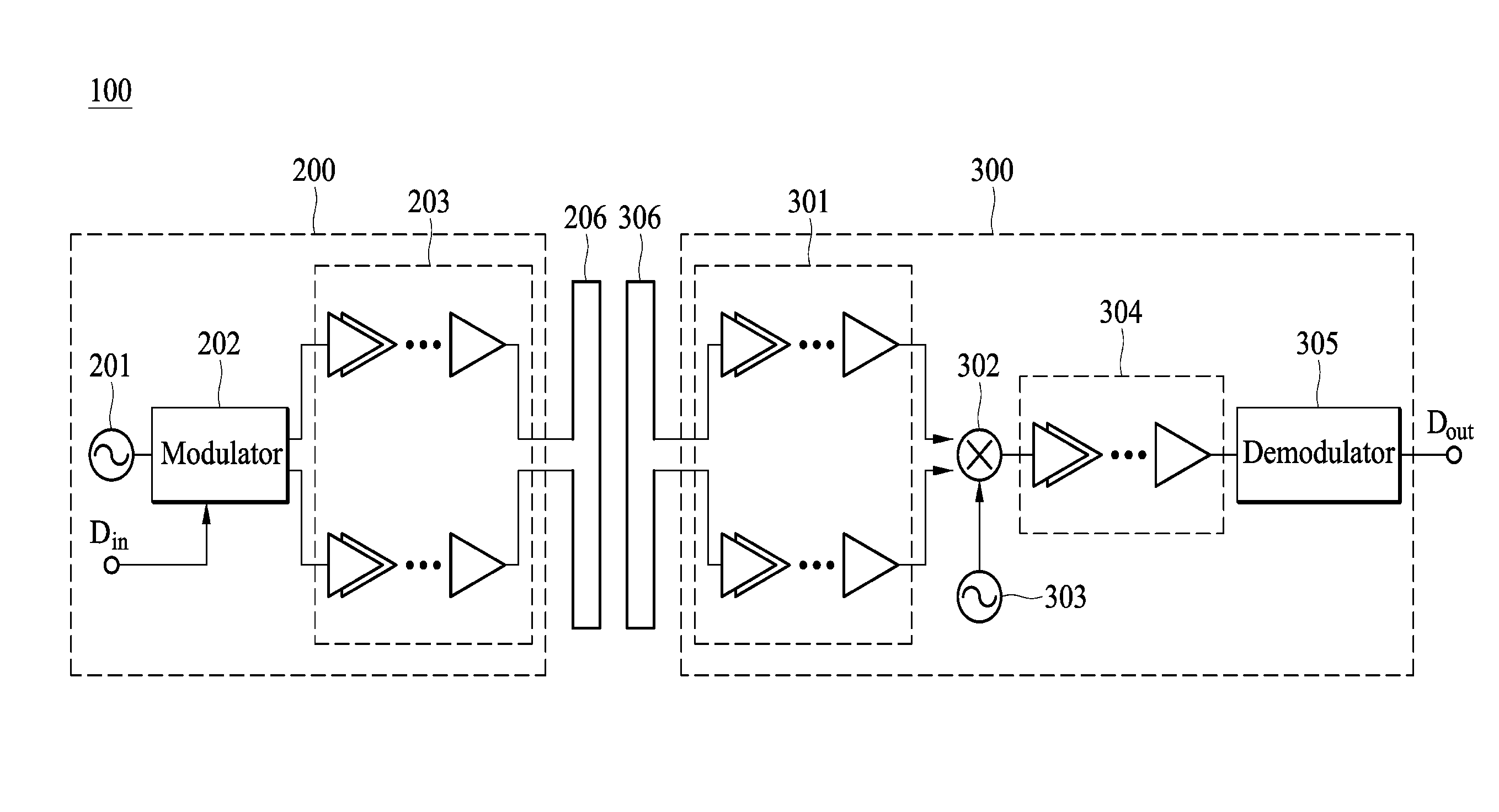 Wireless radio frequency signal transceiving system