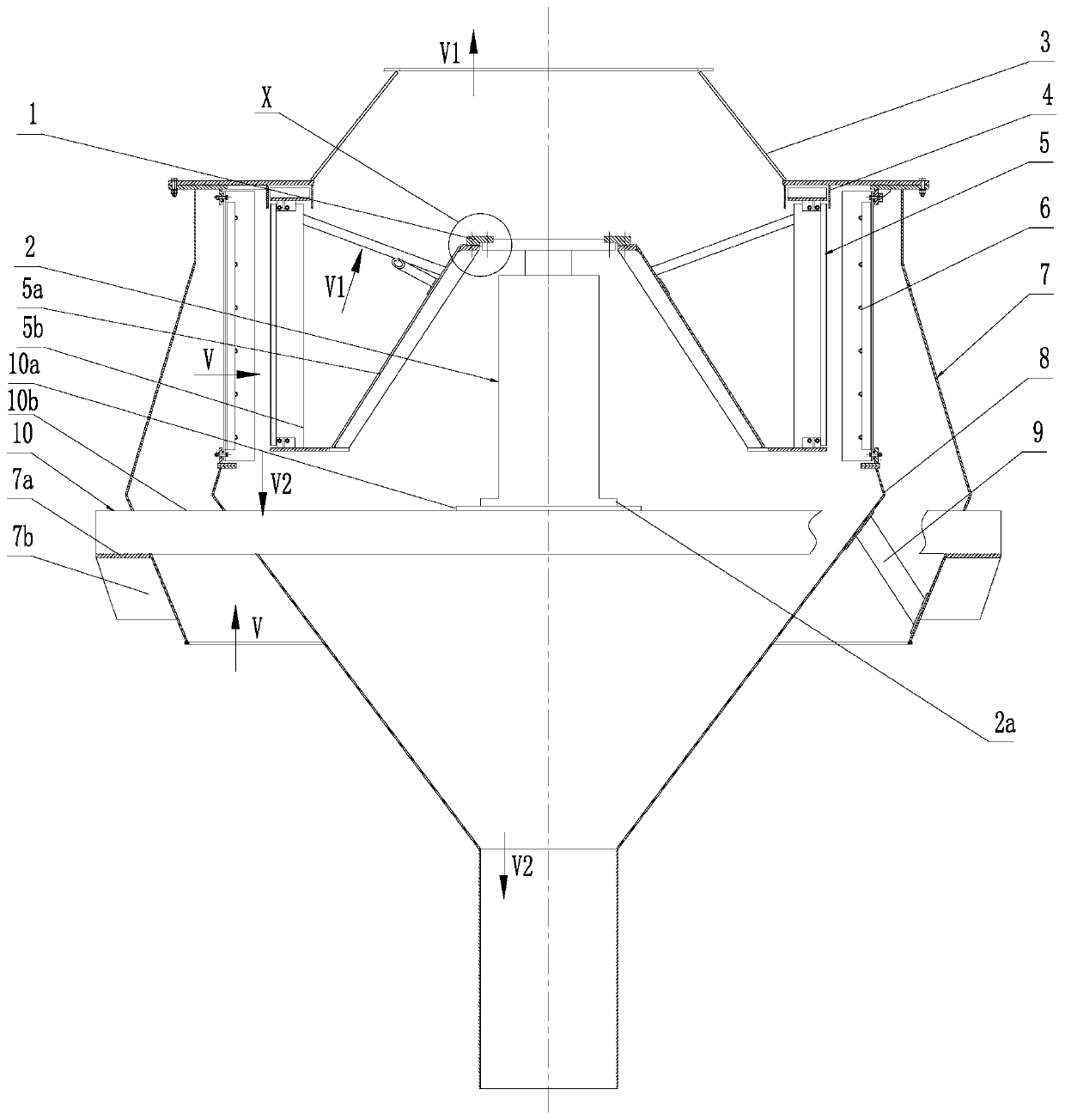 Direct-drive transmission powder concentrator with motor placed inside rotor