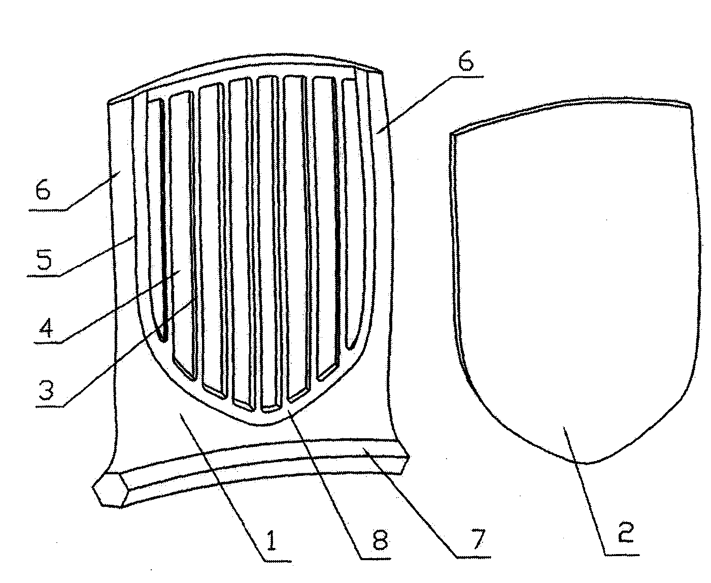 Hollow fan blade for aircraft engine
