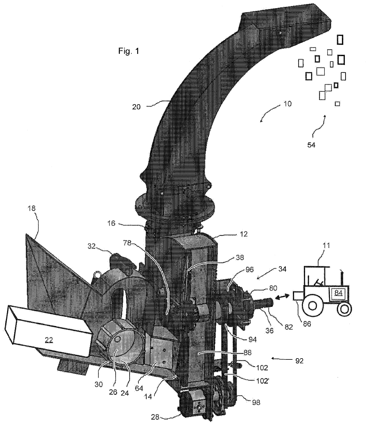 Flywheel and paddle assembly for a chipping or shredding apparatus, and an apparatus incorporating same