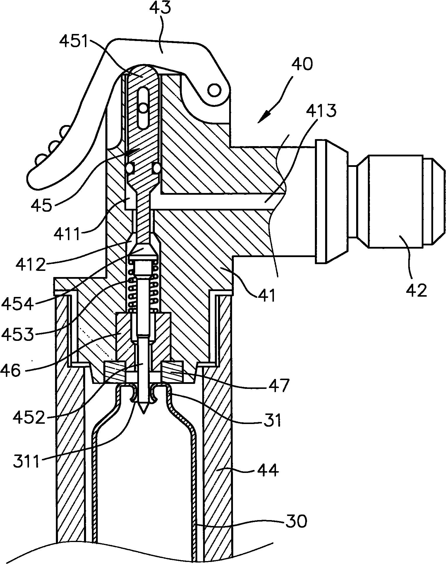 High-pressure inflating pump structure