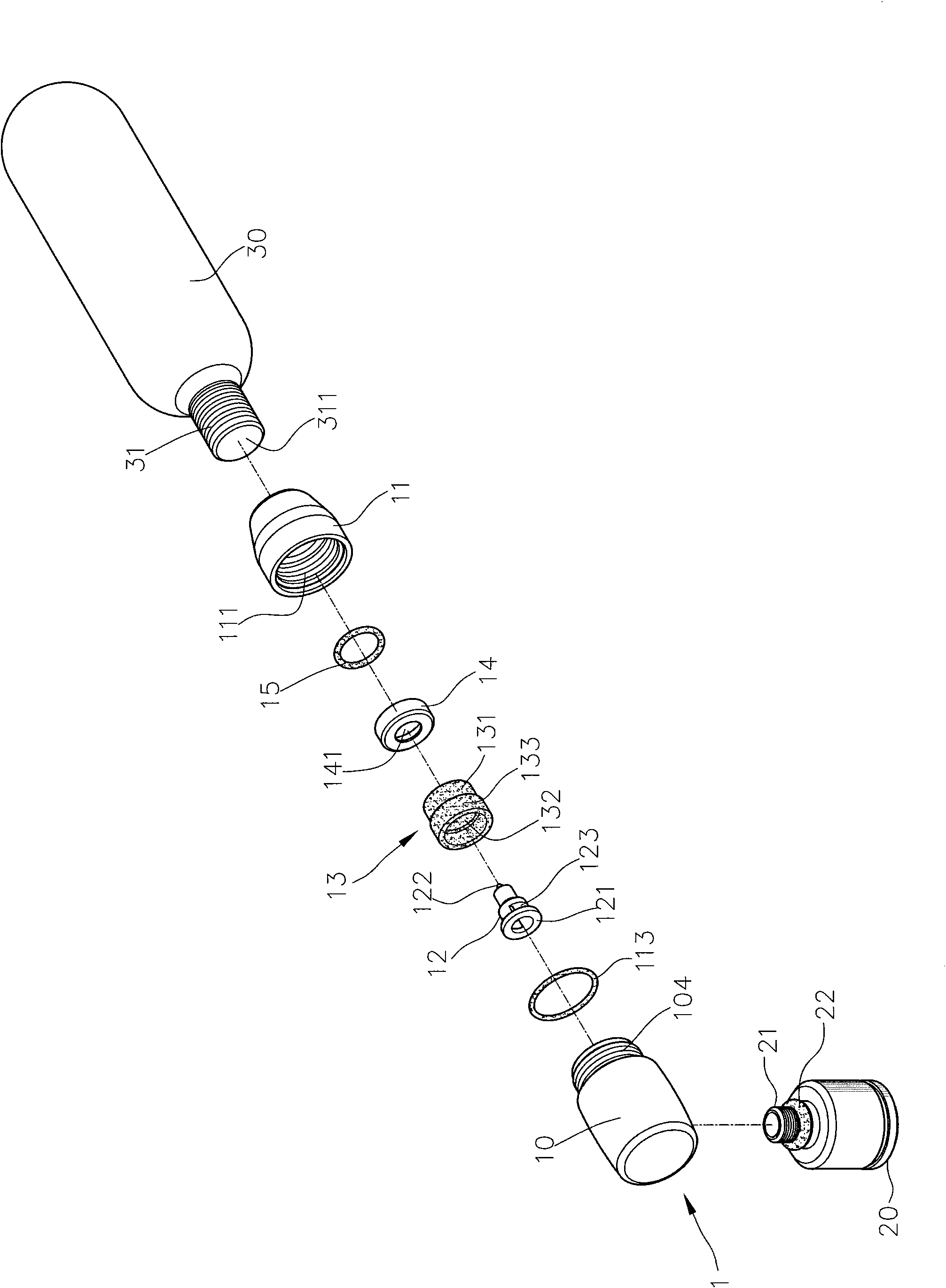 High-pressure inflating pump structure