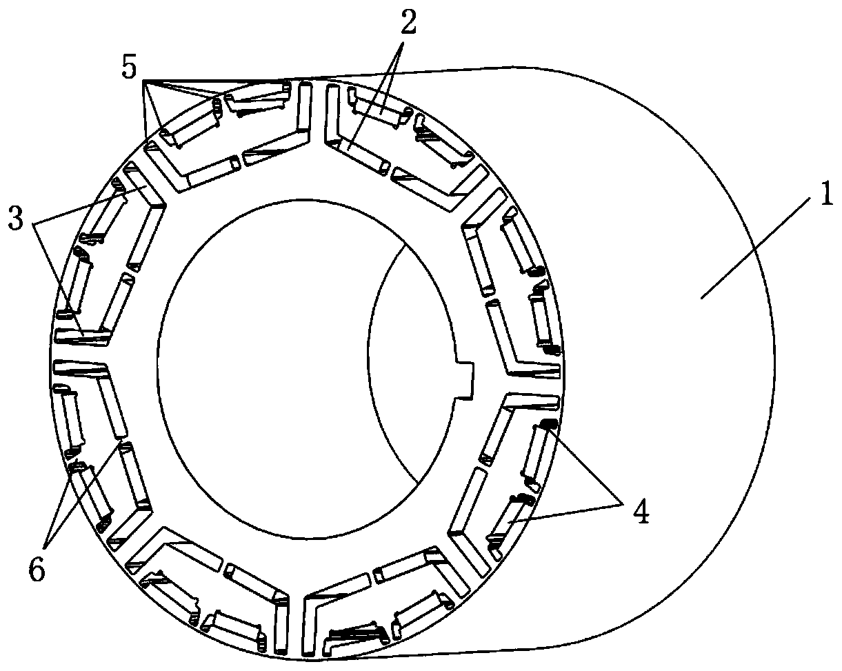 Permanent magnet auxiliary synchronous reluctance type motor rotor structure