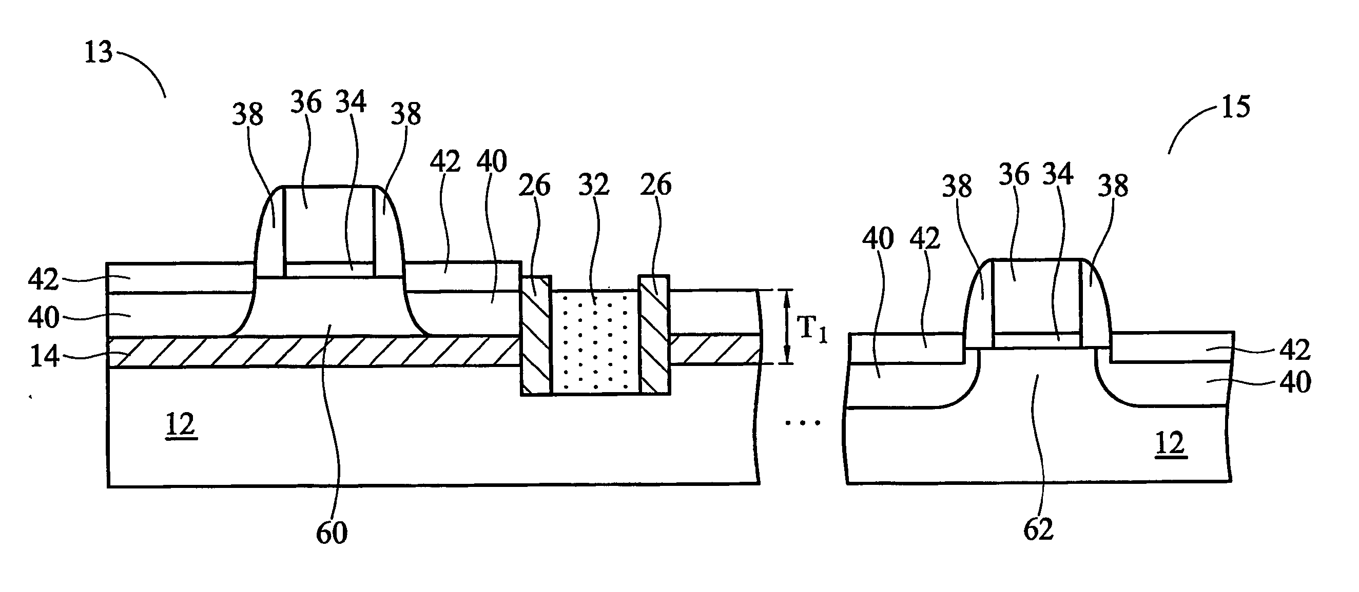 Self-aligned double gate device and method for forming same