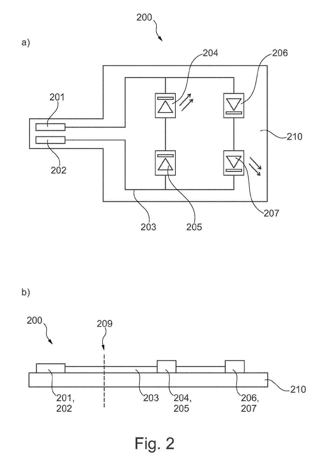 Electronic circuit for a blind-spot monitoring display
