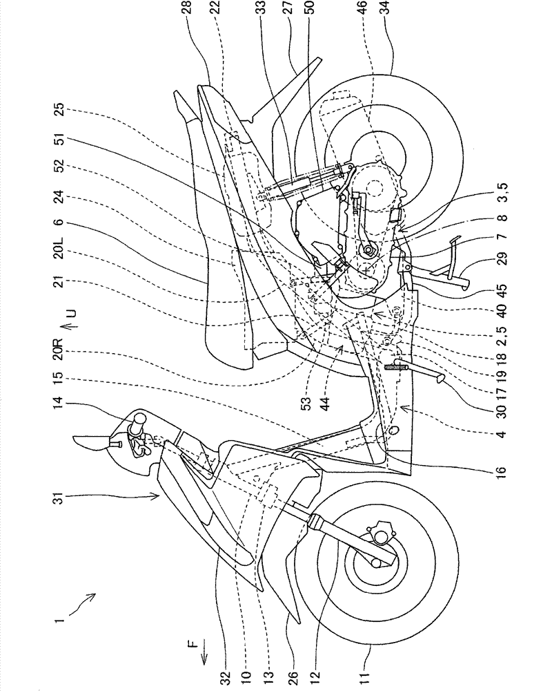 Intake system structure of power unit