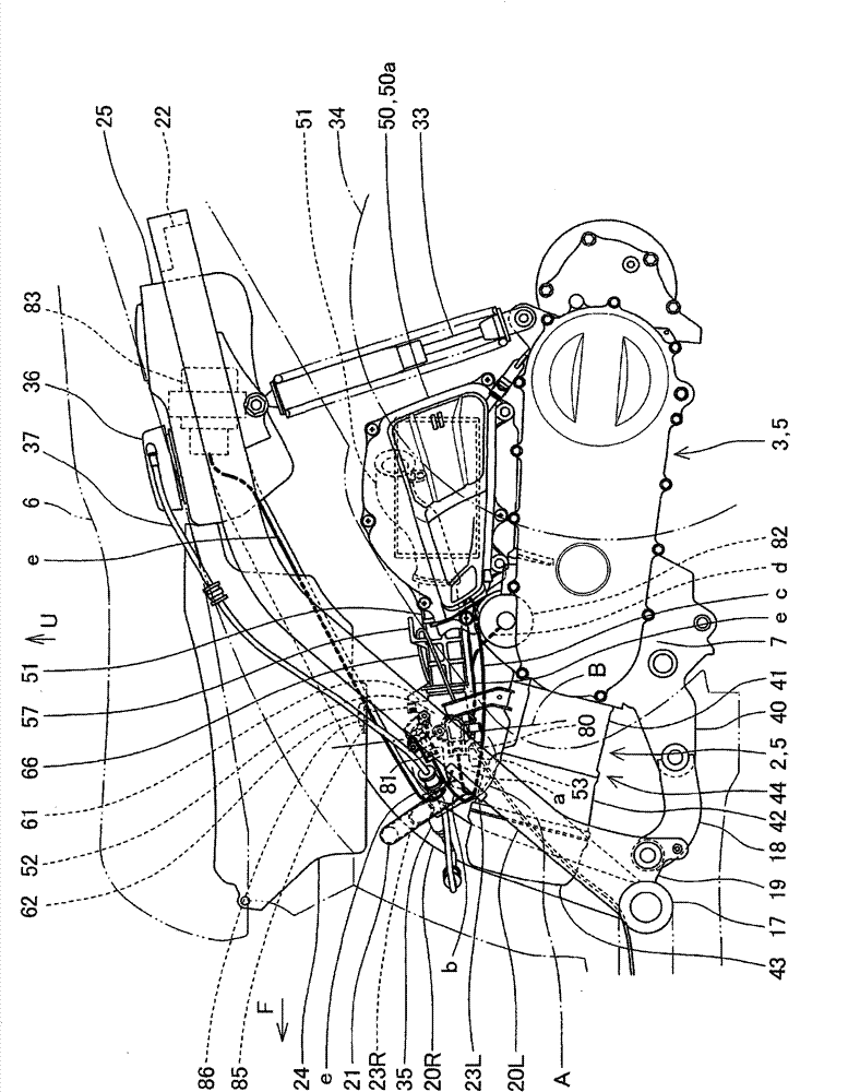 Intake system structure of power unit