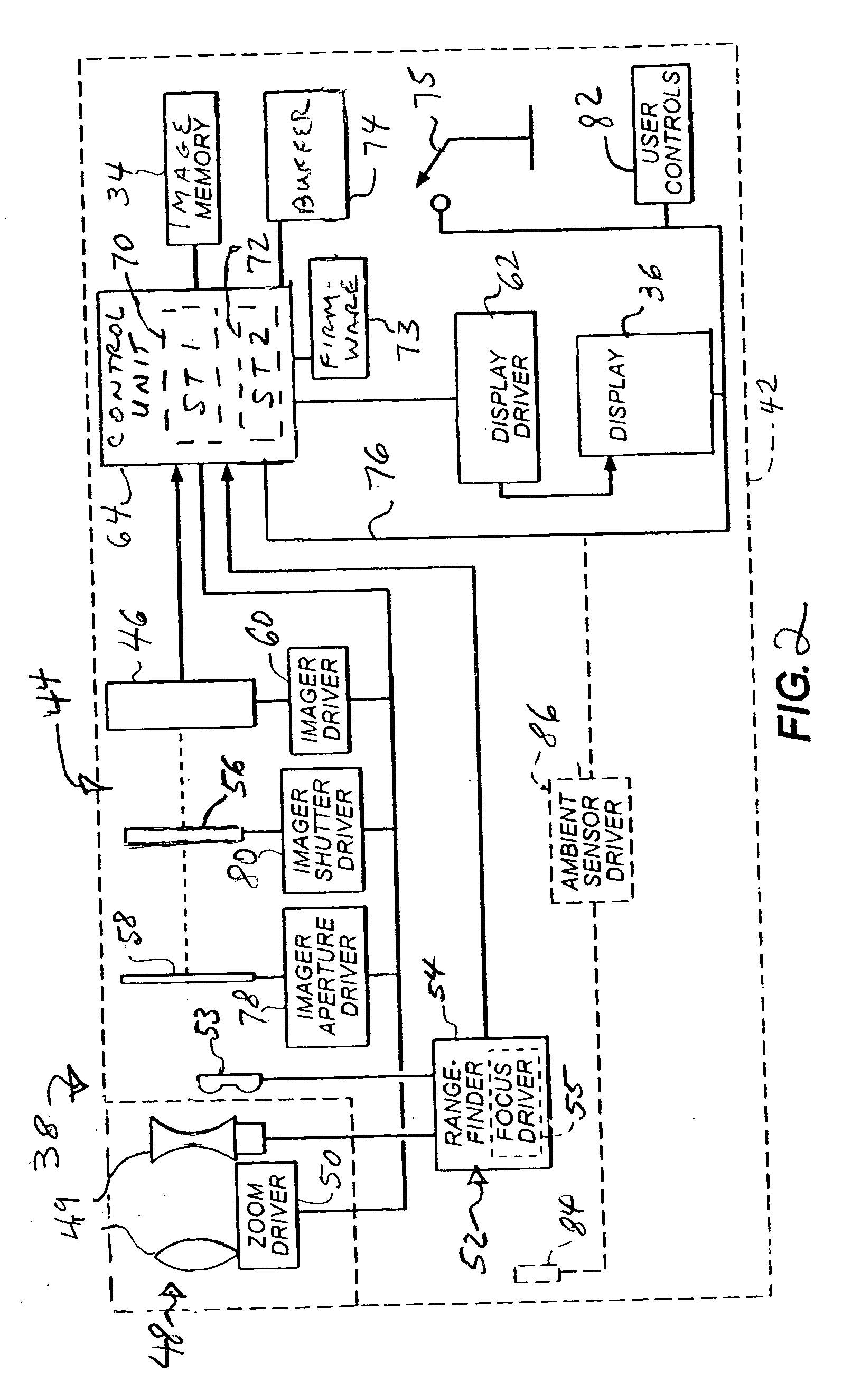 Image sequence stabilization method and camera having dual path image sequence stabilization