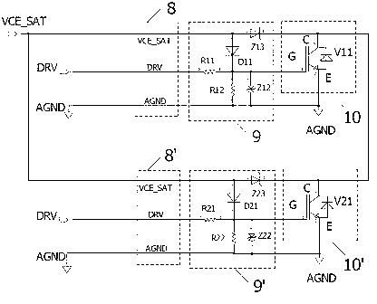 IGBT module parallel connection protection circuit applied to high-power inverter