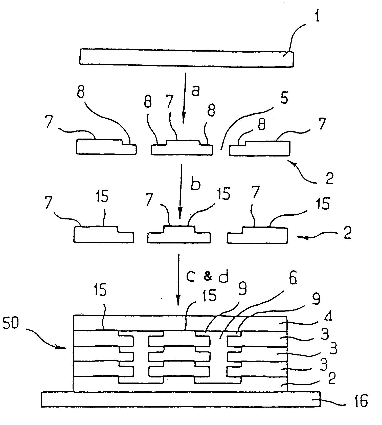 Heat exchanger device using a two-phase active fluid, and a method of manufacturing such a device