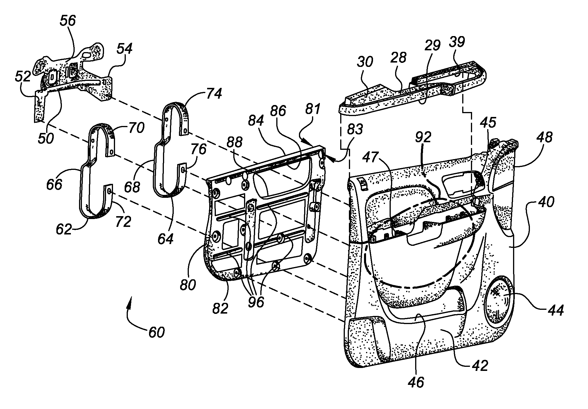 Energy-absorbing system for vehicle door assembly