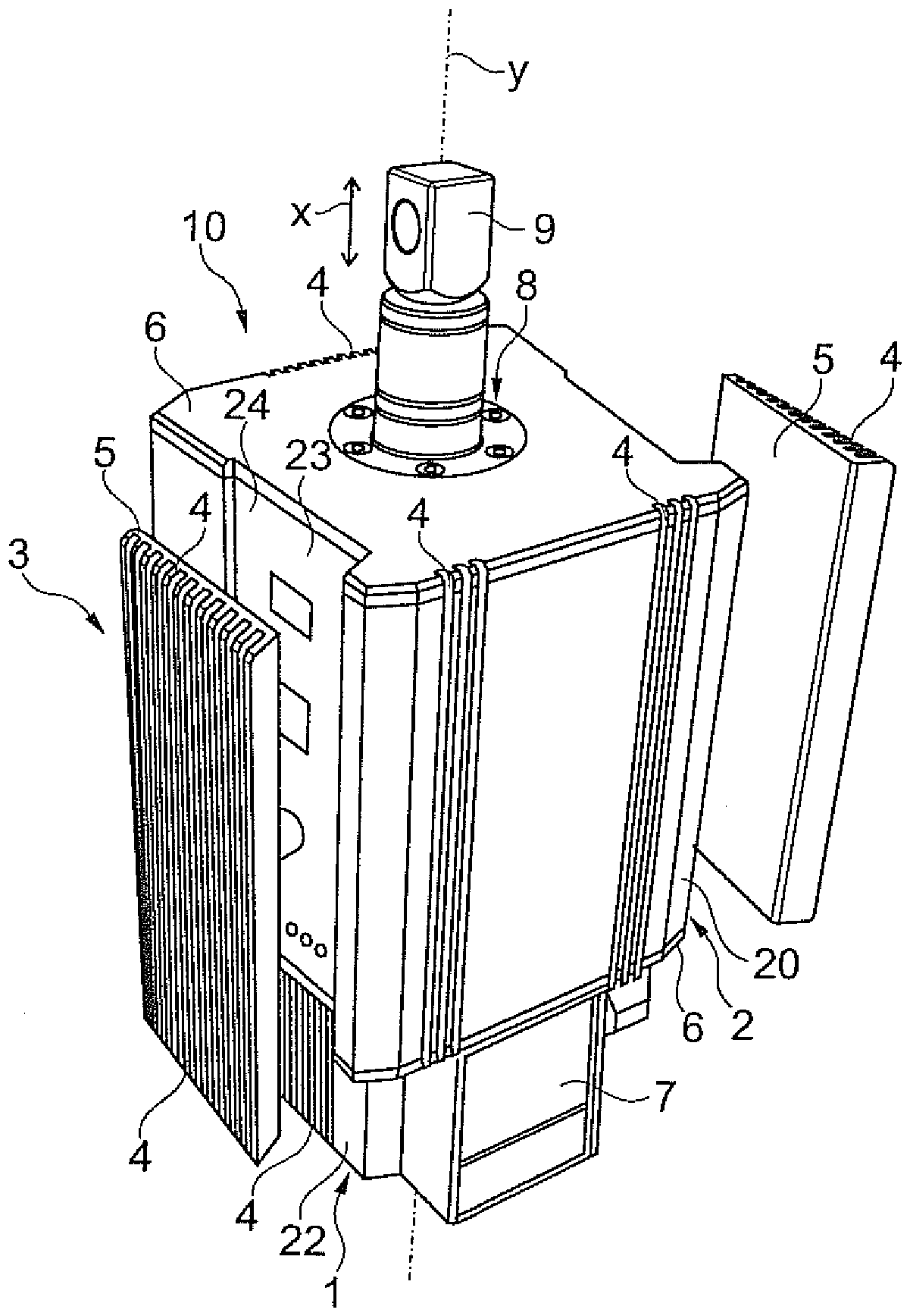 Electrohydraulic actuating device with cooling modules