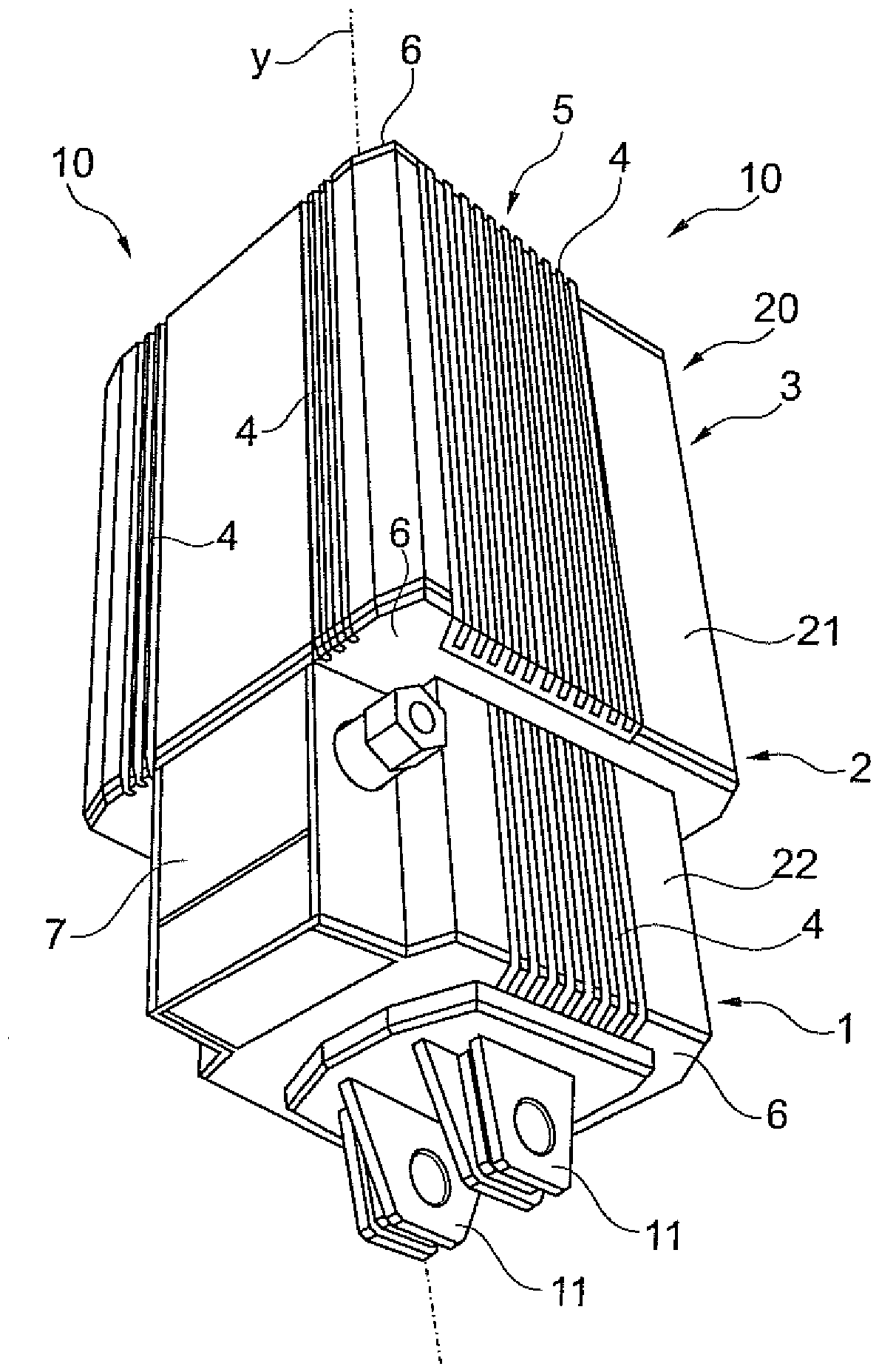 Electrohydraulic actuating device with cooling modules
