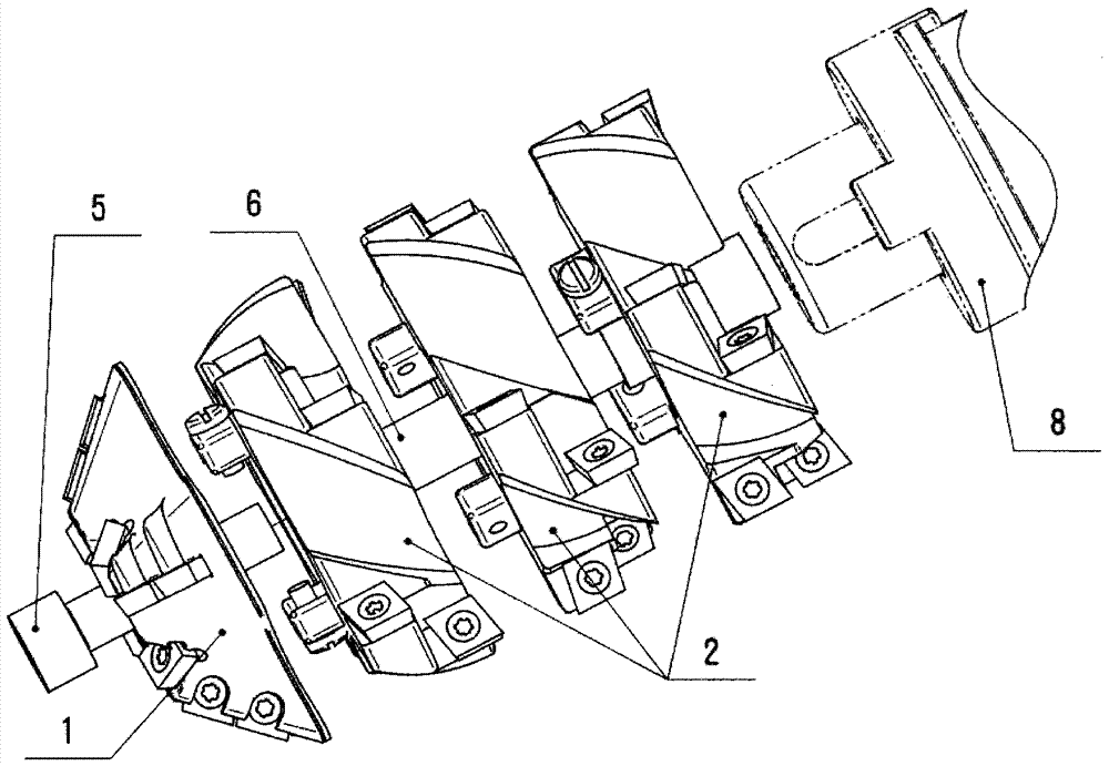 A "pineapple-shaped" milling cutter suitable for in-situ high-speed machining of end-side oblique three-sided machining