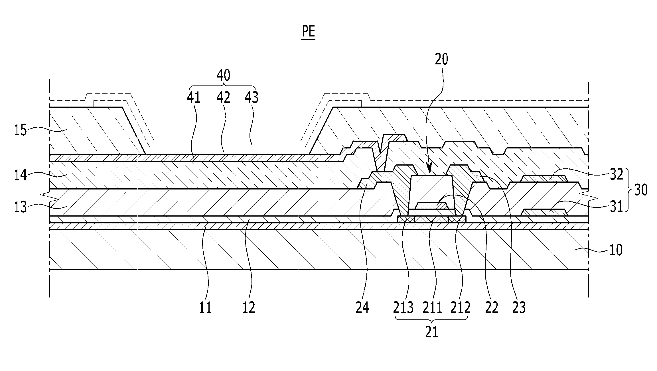 Substrate for use in manufacturing display device and method for forming element on substrate