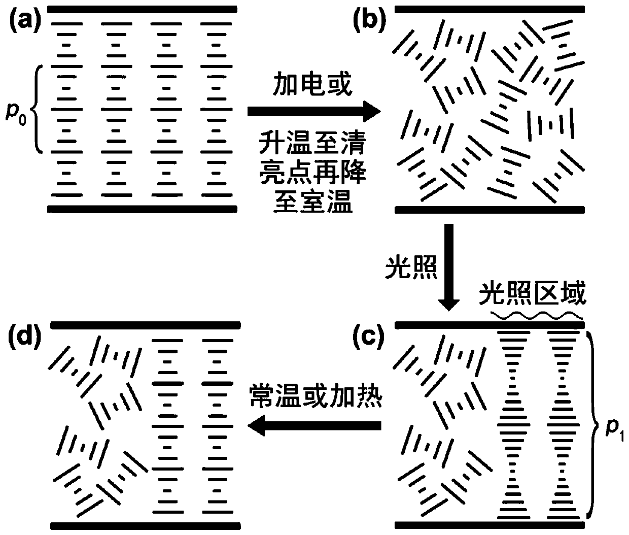 Bistable liquid crystal device with optical writing or optical erasing function and preparation method thereof