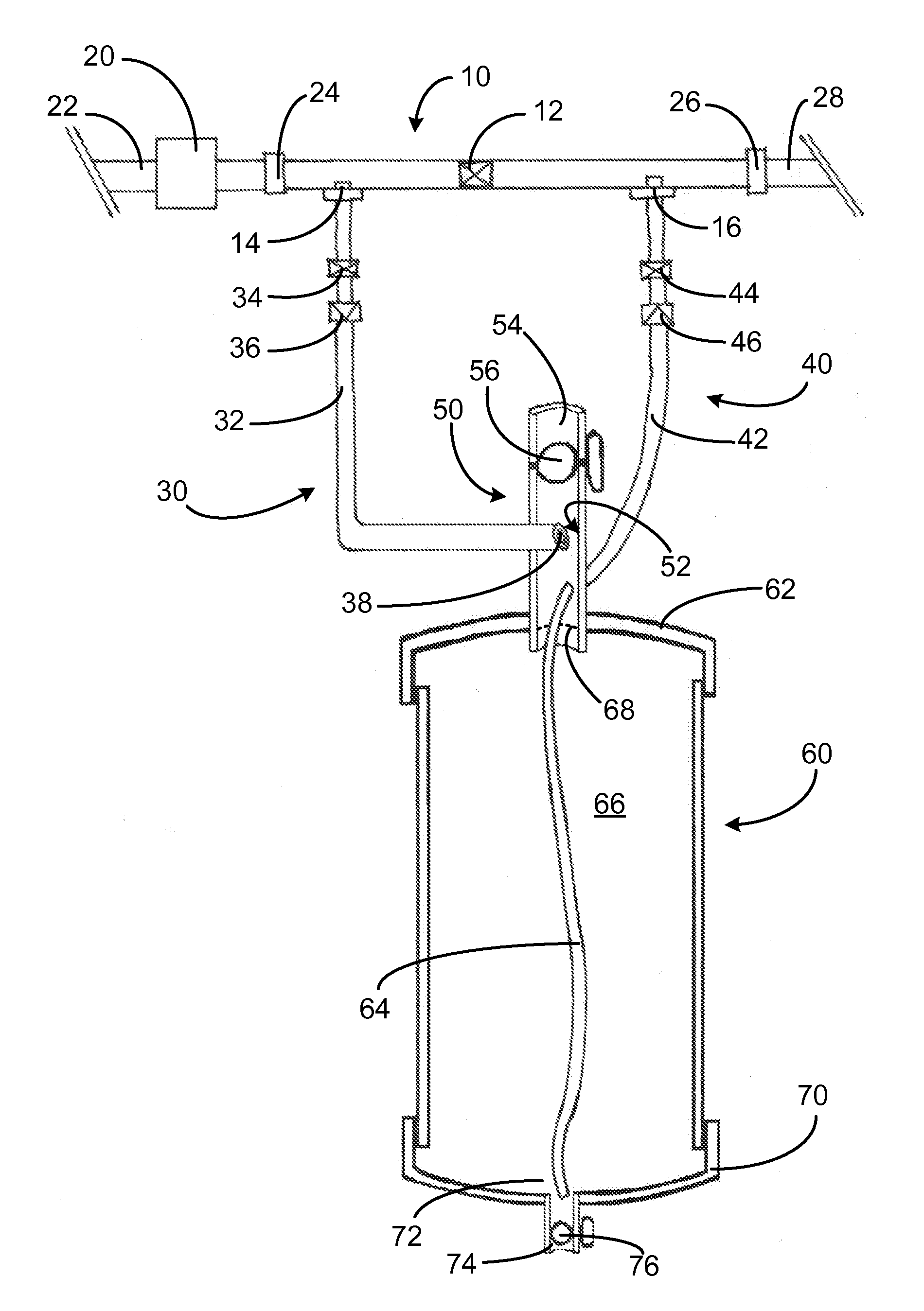 Fluid Displacement Regulated Line Feed System