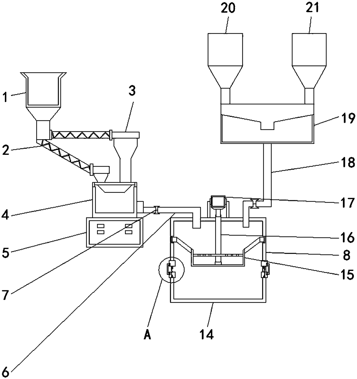 Fly ash stabilizing treatment device