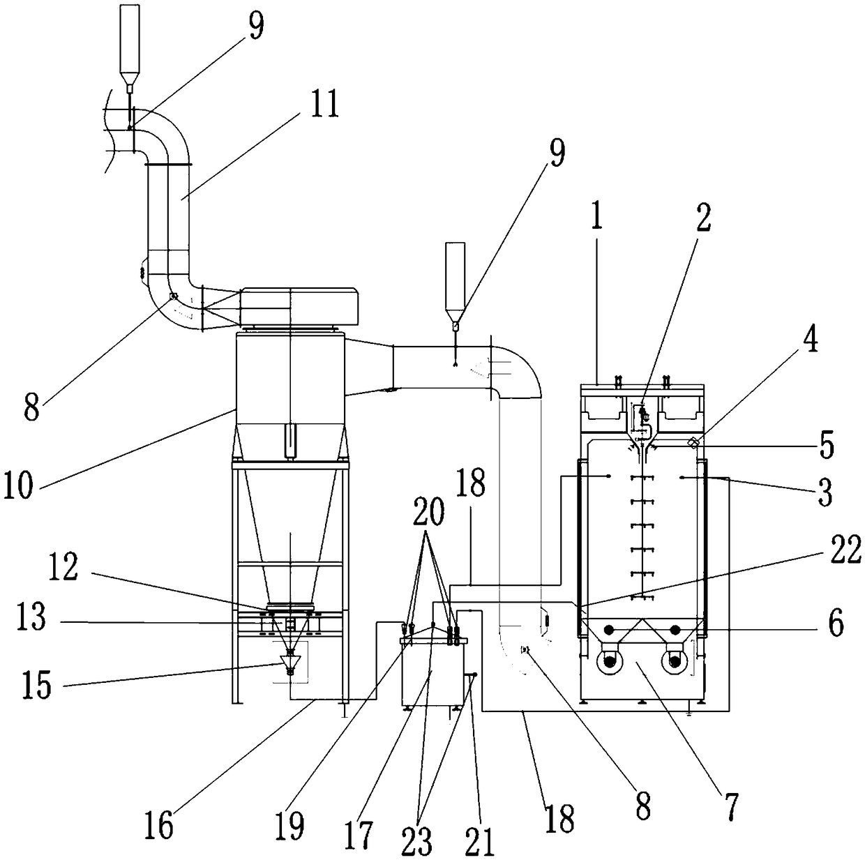 Intelligent and efficient recycling system device for powder of electrostatic spraying equipment