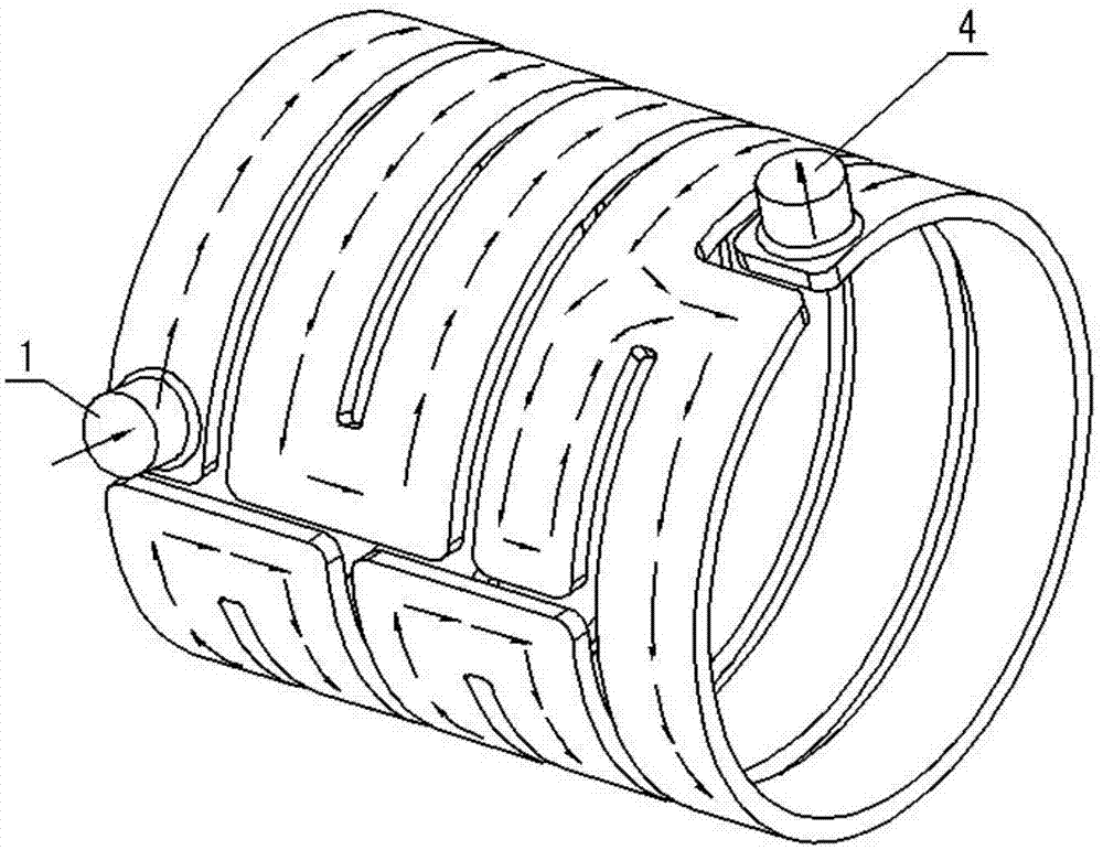 Equal-interval ring type motor cooling water channel